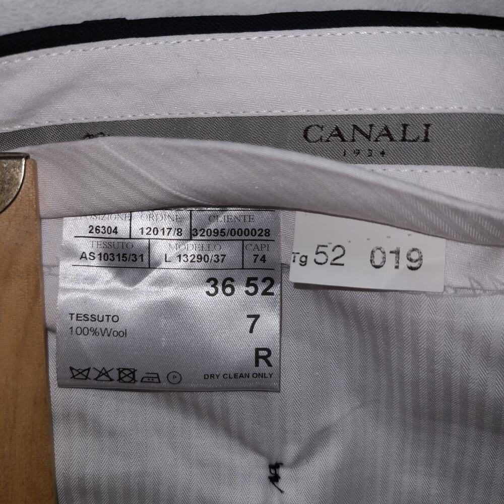 Canali Luxury Dress Pants Mens 36 Black Flat Front 100% Wool AS10315 Italy - Picture 7 of 11